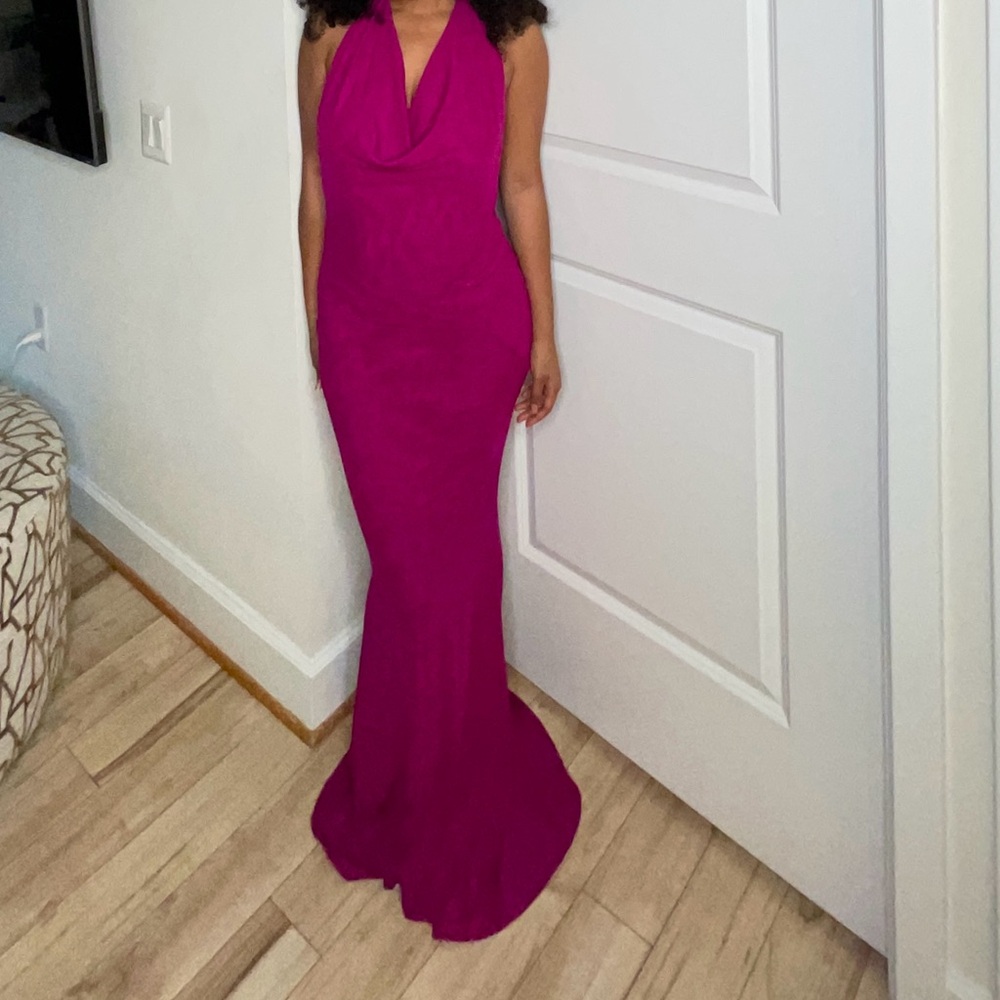 Elegant Magenta Evening Gown